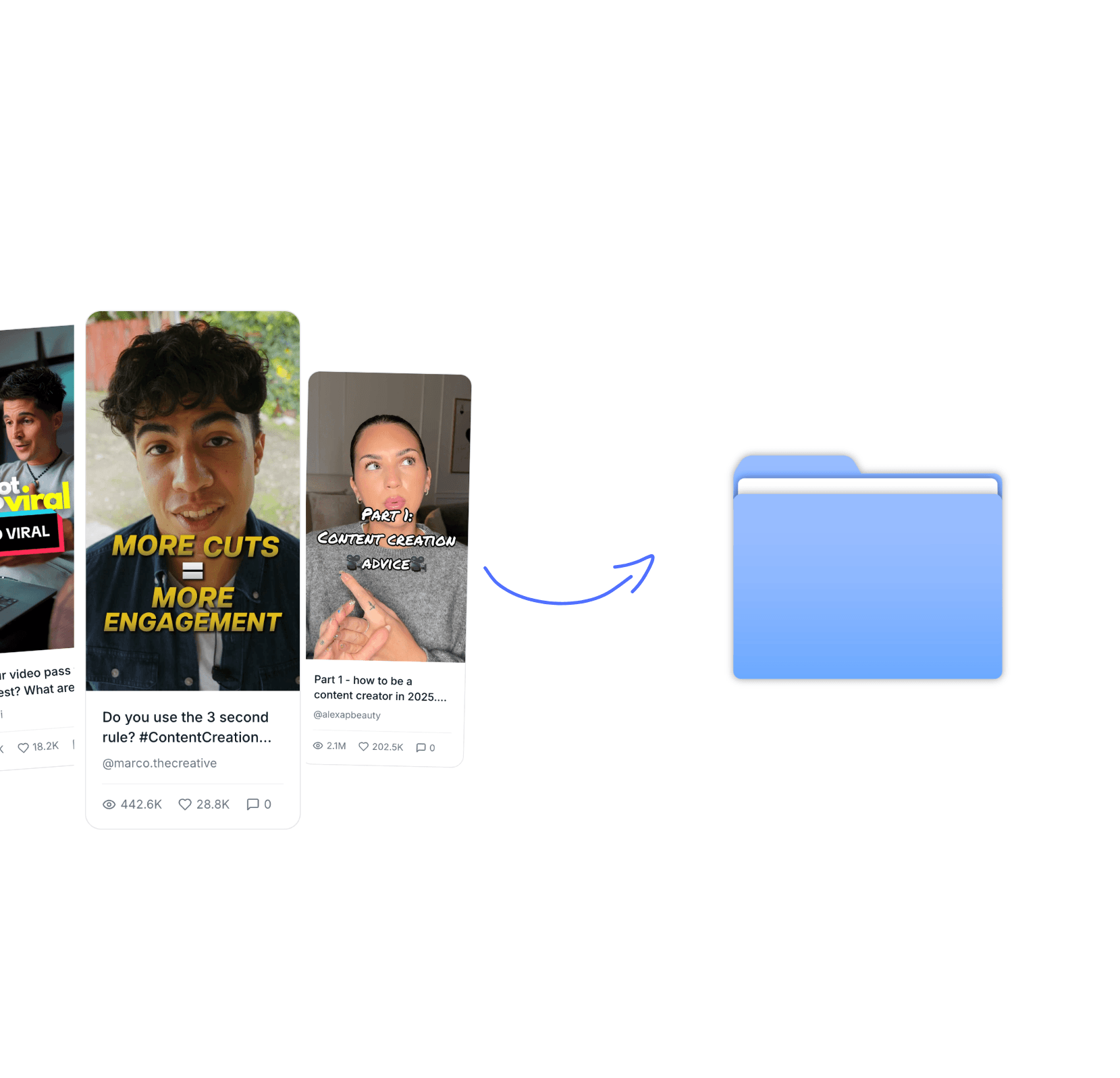 Collections page showing organized viral content